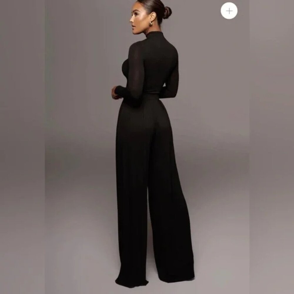 NWT Jluxlabel Basix Devyn Wide Leg Pant Black - S